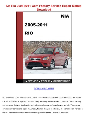 Kia Rio 2007service Manual Free Download - etabc